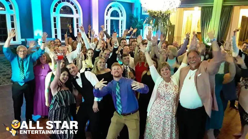 Guests celebrating on the dance floor
