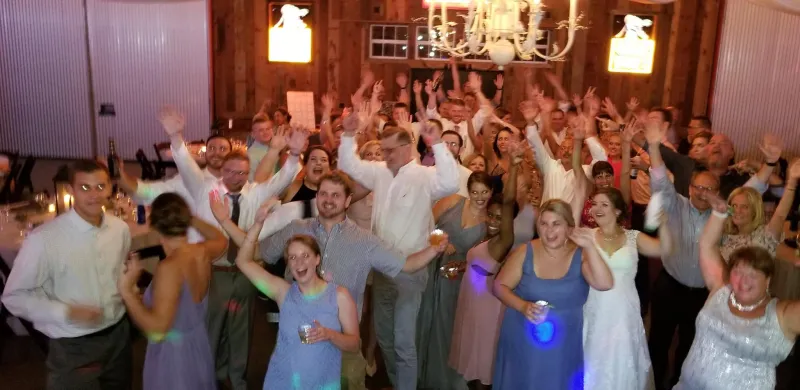 Barn wedding reception celebration