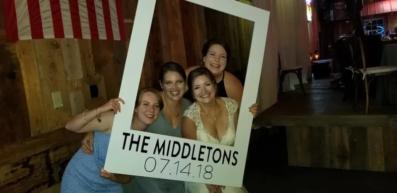 Photo prints from a wedding reception photo booth